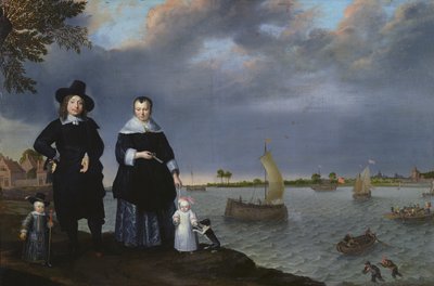 Een Scheepseigenaar en zijn Familie, 1650 door Abraham Willaerts